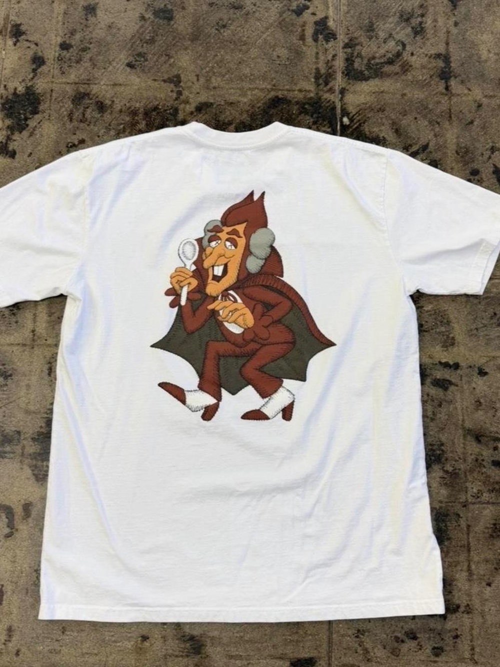 Kaws x General Mills Count Chocula Cereal Theme T-Shirt, White/Brown Small